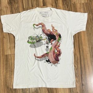 Rick & Morty Graphic T-Shirt Featuring a Tentacle Alien Design Sz M